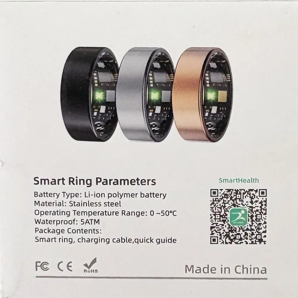 Health Rings, Unisex, GOLD, SIZE 9, Fitness Tracker with Heart Rate, Blood Oxyge